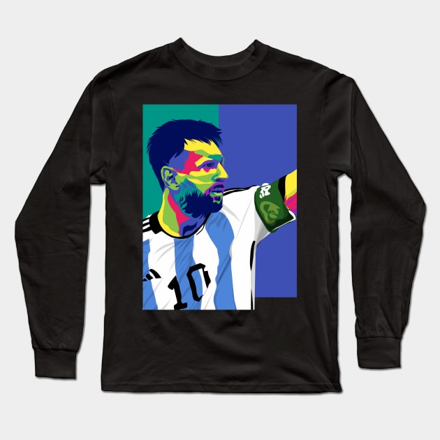 Lionel Messi Long Sleeve T-Shirt by Fadmel